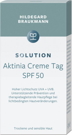 Hildegard Braukmann SOLUTION Aktinia Creme Tag SPF 50, 50 ml, Hildegard Braukmann дневной крем для лица для чувствительной и сухой кожи, для женщин и мужчин, SPF 50, 50 мл
