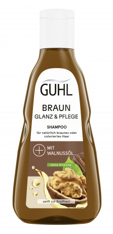 Guhl Braun Glanz & Pflege Farbglanz Shampoo, 250 ml, Guhl шампунь для тёмных и каштановых волос с маслом грецкого ореха и рисовым протеином, 250 мл