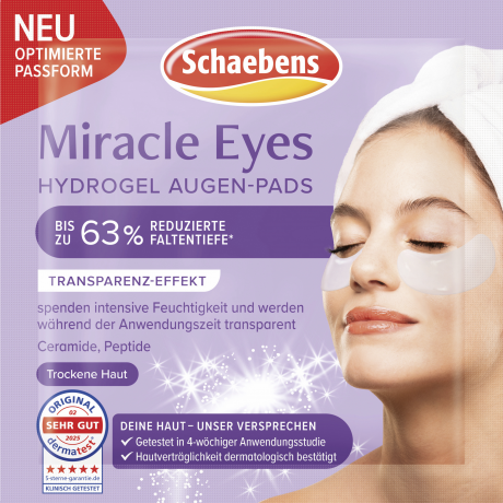 Schaebens Miracle Eyes Hydrogel Augen-Pads 2 St., Гидрогелевые патчи Miracle Eyes для области глаз с эффектом прозрачности, 2 шт.
