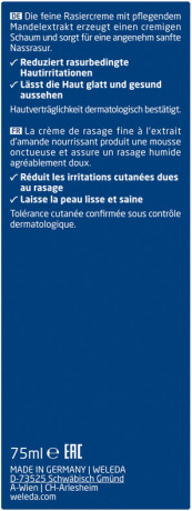 WELEDA FOR MEN Rasiercreme, 75 ml, Мужской крем для влажного бритья с козьим и миндальным молоком и фиалкой трёхцветной, 75 мл