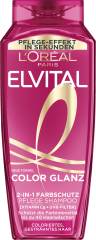 L'Oreal Paris Elvital Color Glanz 2in1 Farbschutz Pflege Shampoo, 300 ml, Шампунь и кондиционер 2 в 1 для окрашенных волос с витамином Cg и UVB-фильтром, защита цвета и блеска, 300 мл
