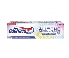 Odol med3 All in One Rundumschutz 40 Plus Zahncreme Зубная паста Комплексная защита от: кариеса, неприятного запаха изо рта, бактерий, зубного налета  75мл