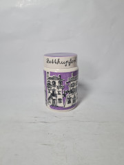 Баночка для хранения винтажная Goebel с крышкой, сиренево-белая, фарфор, 12 см, Германия, 1970-80гг.