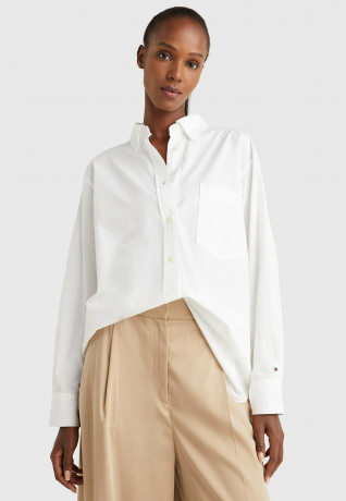 Tommy Hilfiger OVERSIZED Button-down blouse th optic white OVERSIZED Блузка на пуговицах й оптический белый