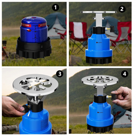 Scheffler Scheffler Gaskocher Campingkocher, Kartuschenkocher, Butangasbrenner 1-flammig, fur Camping, Picknic oder Wanderungen  Газовая плита Scheffler, походная плита, картриджная плита, газовая горелка на бутане, 1 пламя, для кемпинга, пикников или пох