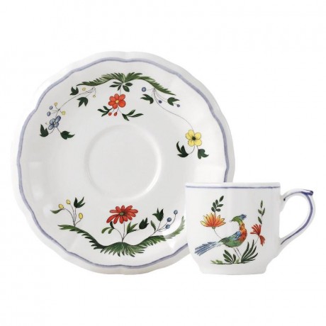 Gien Fayencerie Gien 'Oiseaux Paradis' Mokka-/Espresso-Untertasse 14 cm Gien "Oiseaux Paradis" Блюдце для мокко/эспрессо, 14 см