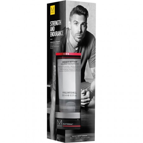Paul Mitchell (Поль Митчелл) Mitch Strong Hold Style Kit Geoff Cameron, Heavy Hitter Deep Cleansing Shampoo Шампунь 250 мл + Matterial Styling Clay 85 г / 1 шт.