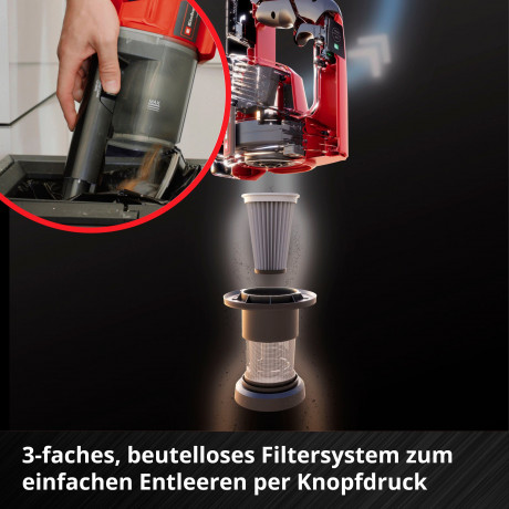 Einhell Einhell Akku-Hand-und Stielstaubsauger TE-SV 18 Li, 120 W, beutellos, ohne Akku und Ladegerat  Беспроводной ручной пылесос Einhell TE-SV 18 Li, 120 Вт, без мешка, без аккумулятора и зарядного устройства