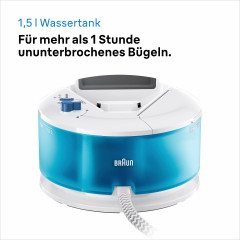 Braun Braun Dampfbugelstation CareStyle Compact IS2143BL, 1500 ml Wassertank, blau, max. Dampfmenge 420g/min, Ruckwartsbugeln uber Knopfe  Паровая гладильная станция Braun CareStyle Compact IS2143BL, резервуар для воды 1500 мл, синий, максимальное количес