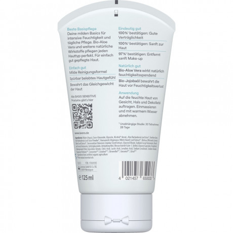 LAVERA Basis Sensitiv Waschgel, 125 ml, Лавера Гель для умывания Базис Сенситив, био-алоэ вера, бережное очищение, 125 мл