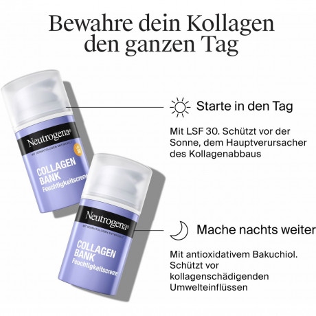 Neutrogena Collagen Bank Feuchtigkeitscreme LSF 30, 50 ml, Neutrogena Collagen Bank Дневной увлажняющий крем с пептидной технологией и SPF 30, 50 мл