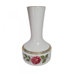 Ваза винтажная Winterling Kirchenlamitz Bavaria с розой и золотистой окантовкой, 22,5 см, Германия, 1960-70гг.