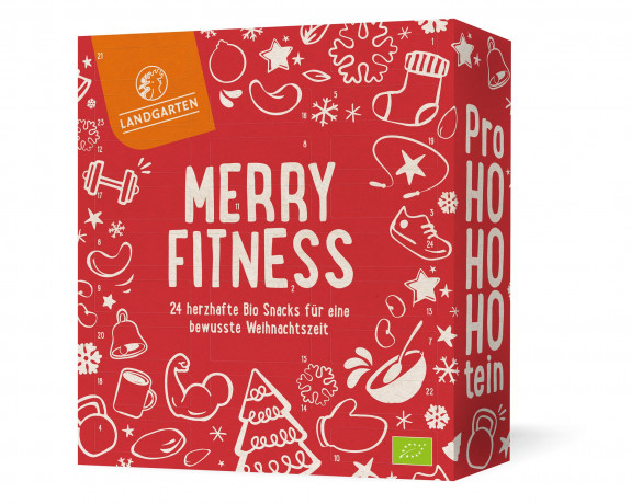 Landgarten Bio Merry Fitness Adventskalender, Landgarten Bio Merry Fitness органический адвент-календарь 2026 с 24 полезными снеками, 380 г