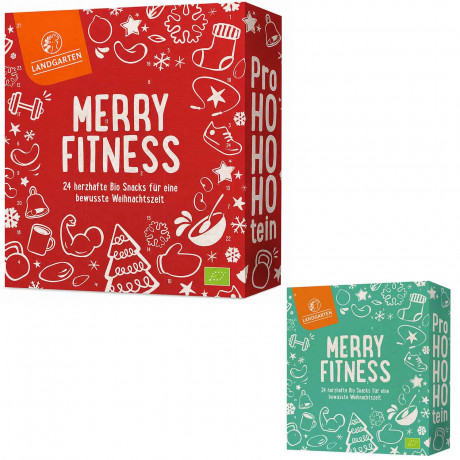 Landgarten Bio Merry Fitness Adventskalender, Landgarten Bio Merry Fitness органический адвент-календарь 2026 с 24 полезными снеками, 380 г