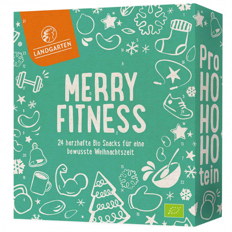 Landgarten Bio Merry Fitness Adventskalender, Landgarten Bio Merry Fitness органический адвент-календарь 2026 с 24 полезными снеками, 380 г