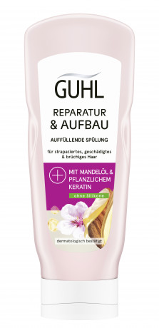 Guhl Reparatur & Aufbau Auffuellende Spuelung, 200 ml, Guhl восстанавливающий бальзам-ополаскиватель с миндальным маслом и растительным кератином, 200 мл