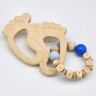 glucksWunder Holz Greifling Beissring Babyfusschen Buche personalisiert mit Name in Geschenkverpackung Деревянное кольцо для прорезывания зубов детские ножки бук персонализированное с именем в подарочной коробке