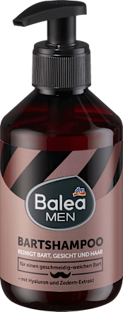 Balea MEN Bart Shampoo, 250 ml, Шампунь для бороды, лица и волос с гиалуроном и экстрактом кедра, 250 мл