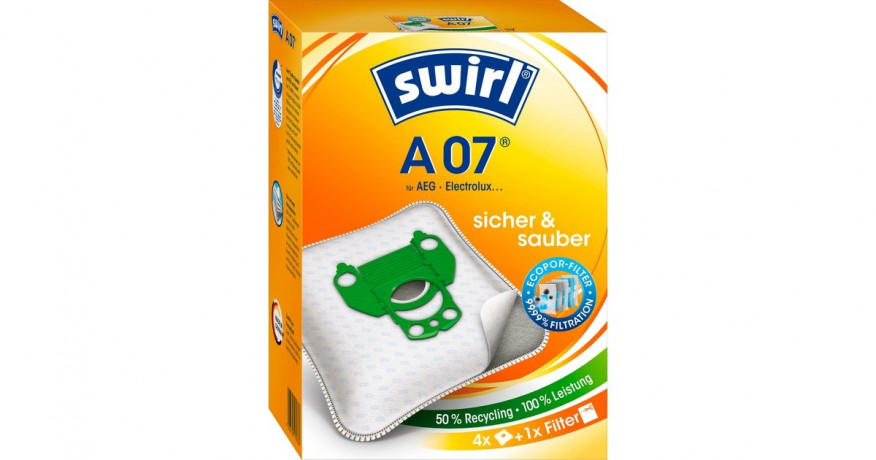 Swirl Swirl Staubsaugerbeutel A07 EcoPor 4 Stuck   Вихревые мешки для пылесоса A07 EcoPor 4 шт.