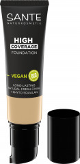 SANTE High Coverage Foundation 02 W Ivory, 25 ml, Санте Тональный крем High Coverage с плотным покрытием, оттенок 02 W Ivory, тёплый светлый, 25 мл