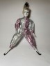 Venice Clown Arlecchino, Венецианская кукла Клоун Арлекин в серебряно-розовом костюме, фарфор, 40см, Италия 1985г