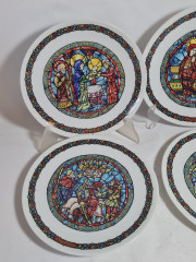 Набор тарелок декоративных винтажных Limoges, в заводской упаковке, сертификат, фарфор, 4 шт., 21 см, Франция, 1960-70гг.