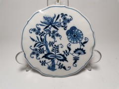 Blue Danube Lipper&Mann, Голубой Дунай Винтажная фарфоровая Подставка под горячее, 15см, Япония