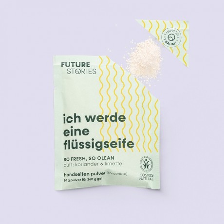 FUTURE STORIES Vorteilskit 3er Set Flussigseifen Pulver Koriander & Limette inkl. Pumpspender Набор Advantage Kit из 3 жидких мыльных порошков с кориандром и лаймом, включая помпу-дозатор