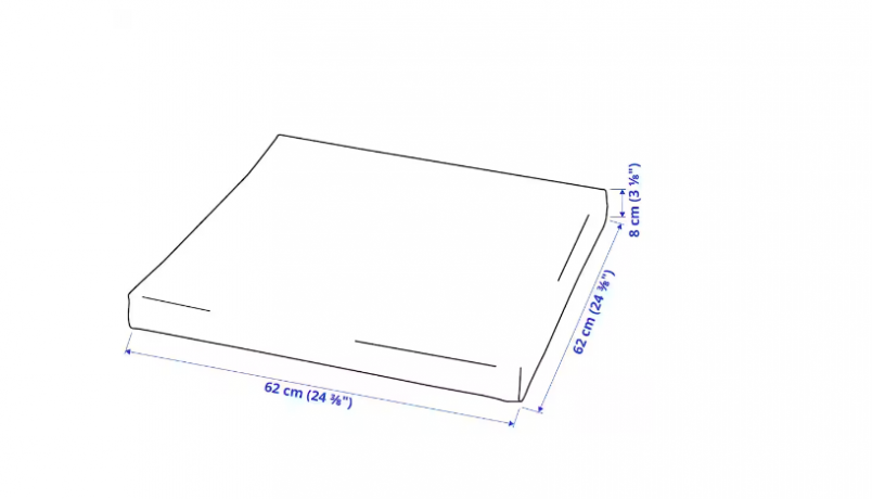 KUDDARNA Sitzpolster/auben, grau 62x62 cm 304.111.23, Подушка на сиденье серая 62х62см, 1 шт