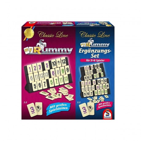 Schmidt Spiele Spielzeug\/Spiele\/Legespiele  Rummy Classic inkl. Erweiterung fur 5. und 6. Spieler blau Игрушки/игры/игры-укладки Rummy Classic