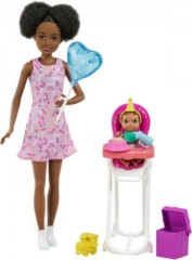 Mattel Barbie Skipper Babysitter Puppe Geburtstags-Spielset mit Baby-Puppe Барби Скиппер Кукла-няня День Рождения с куклой