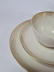 Johann Seltmann Vohenstrauß Bavaria Чайное трио белый фарфор с позолоченным узором, Германия, 1960-70гг.