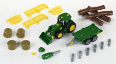 klein John Deere Traktor mit Holz- und Heuwagen Трактор John Deere с прицепом для леса и сена