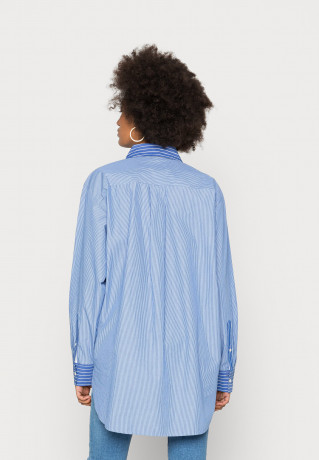 Tommy Hilfiger ORG CO STRIPE OVERSIZED SHIRT LS Blouse blue РУБАШКА ОВЕРСАЙЗ ORG CO В ПОЛОСКУ LS Блузка синий