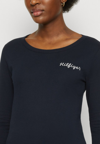 Tommy Hilfiger SLIM ROPE PUFF PRINT Long sleeved top desert sky SLIM ROPE PUFF PRINT Топ с длинными рукавами небо пустыни