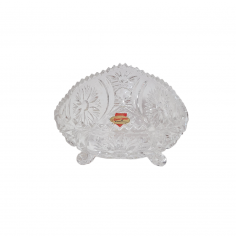 Салатница винтажная на ножках хрустальная Anna Hutte, 11,5 x 11,5 x 7 см, Германия, 1960-70гг.