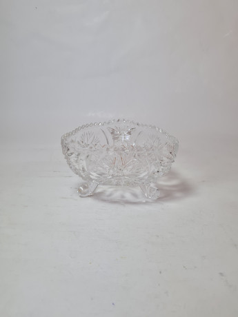 Салатница винтажная на ножках хрустальная Anna Hutte, 11,5 x 11,5 x 7 см, Германия, 1960-70гг.