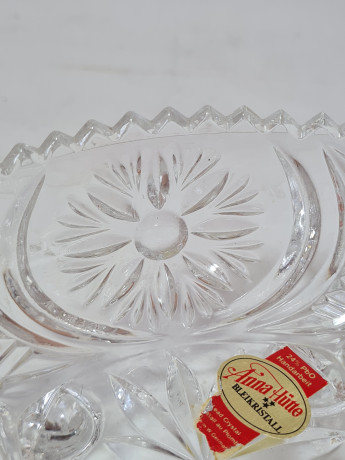 Салатница винтажная на ножках хрустальная Anna Hutte, 11,5 x 11,5 x 7 см, Германия, 1960-70гг.