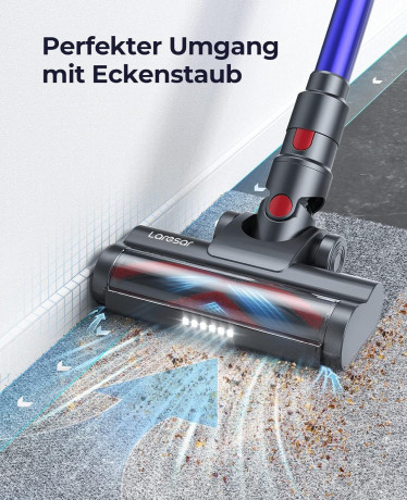 Laresar Laresar Akku-Hand-und Stielstaubsauger, 400,00 W, 33000pa Saugkraft Akku Staubsauger, Bis zu 55 Min Laufzeit, 1.5L Staubspeicherkapazitat, fur Hartboden Teppich Tierhaare  Беспроводной ручной и стержневой пылесос Laresar, беспроводной пылесос мощн