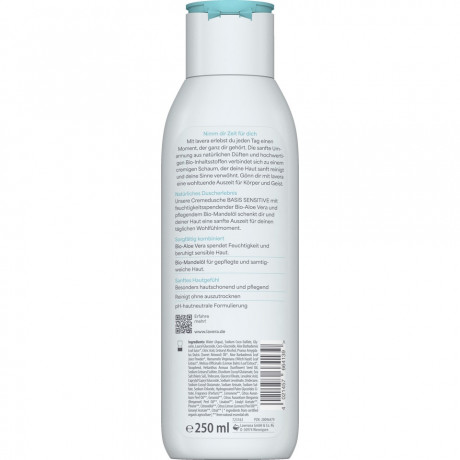 LAVERA Basis Sensitive Cremedusche, 250 ml, Лавера Крем-гель для душа Базис Сенситив, био-алоэ вера, для чувствительной кожи, 250 мл