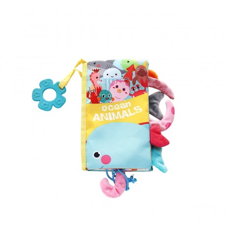 kikka boo Stoffbuch 10 Seiten mit Beissring Greiflinge Тканевая книга 10 страниц с прорезывателями для зубов