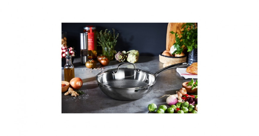 Tefal Tefal Wok-Pfanne Eternal Mesh, O 28cm edelstahl, mit Glasdeckel  edelstahl Сковорода-вок Tefal Eternal Mesh, O 28см, нержавеющая сталь, со стеклянной крышкой