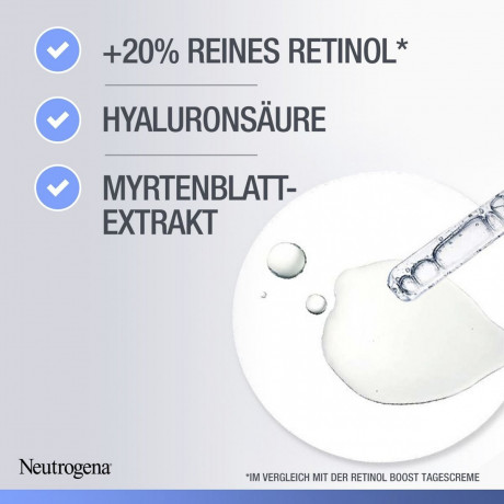 Neutrogena Retinol Boost+ Intensive Gesichtspflege, 50 ml, Neutrogena Retinol Boost+ Интенсивный крем для лица с чистым ретинолом без отдушки, 50 мл