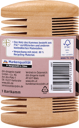 Balea MEN Bartkamm, 1 St, Деревянный гребень для распутывания и укладки бороды, 1 шт.