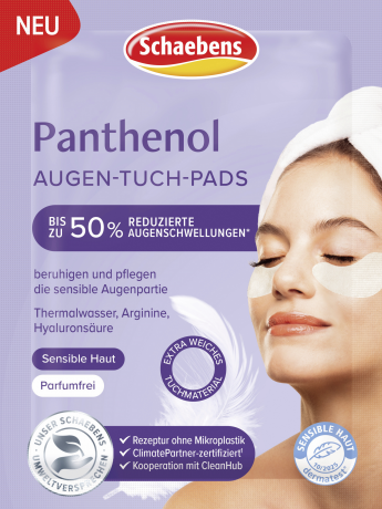 Schaebens Panthenol Augen Tuch Pads 2 St., Тканевые патчи для чувствительной области глаз с пантенолом, 2 шт.
