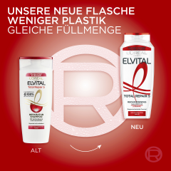 L'Oreal Paris Elvital Total Repair 5 Reparierendes Shampoo, 400 ml, Восстанавливающий шампунь для повреждённых волос, укрепление, мягкость и блеск, 400 мл