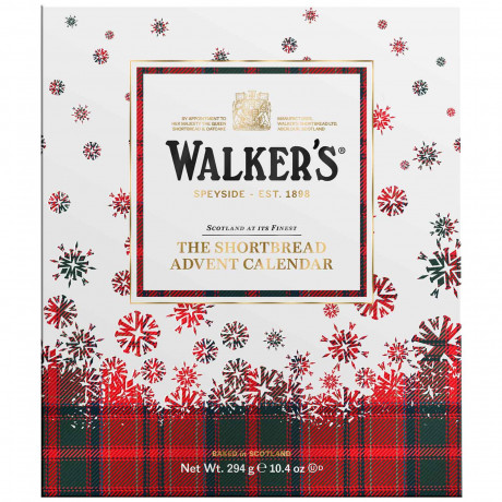 Walker's The Shortbread Adventskalender 2026, Адвент-календарь 2026 Walker’s с шотландским масляным печеньем шести видов, 294 г