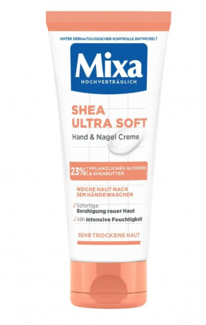 Mixa Hand & Nagelcreme Shea ultra soft mit Glycerin, 100 ml, Крем для рук и ногтей, интенсивное питание и восстановление, против сухости и трещин, для чувствительной кожи, 100 мл