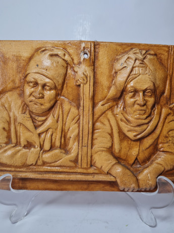 Декоративное фарфоровое панно "Мужчина и женщина", 22,5см x 14,5см, Германия, 1960-70гг.