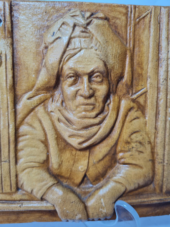 Декоративное фарфоровое панно "Мужчина и женщина", 22,5см x 14,5см, Германия, 1960-70гг.